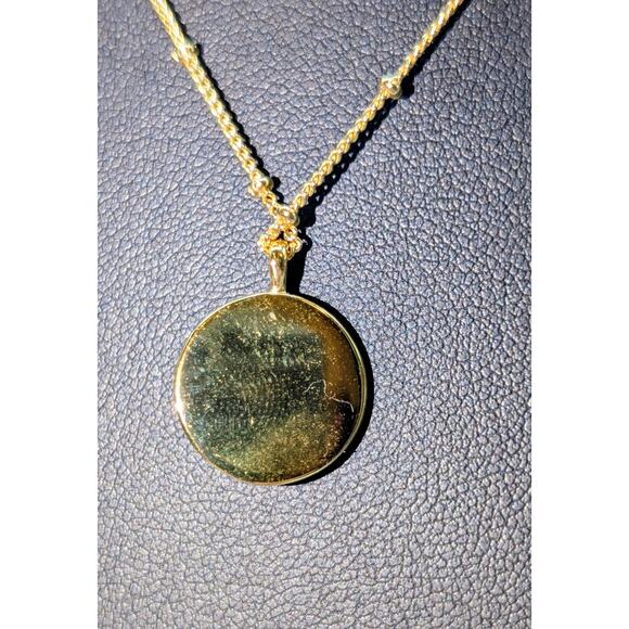 Gorjana Power Gemstone Coin Necklace Howlite Calming Stone 18K GP Necklace - Picture 4 of 5